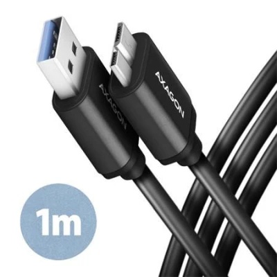 Axagon BUMM3-AM10AB, SPEED kabel Micro-B USB - USB-A, 1m, USB 3.2 Gen 1, 3A, ALU, tpe, černý Axagon BUMM3-AM10AB, SPEED kabel Micro-B USB - USB-A, 1m, USB 3.2 Gen 1, 3A, ALU, tpe, černý