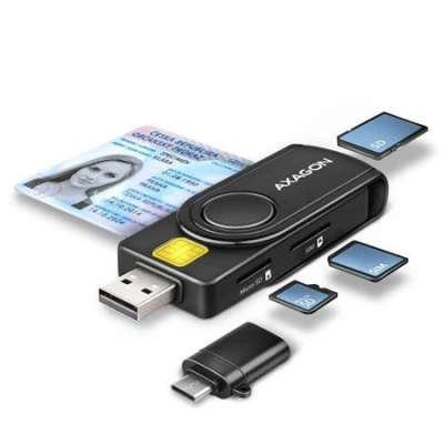 Axagon CRE-SMP2A USB-A 4-SLOT SMART CARD POCKETREADER ČTEČKA (eObčanka)