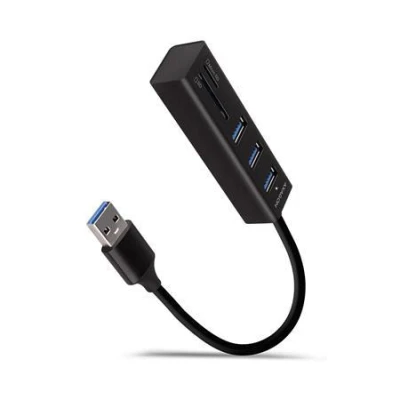 Axagon HMA-CR3A, USB 3.2 Gen 1 hub, porty 3x USB-A + čtečka karet SD/microSD, kovový, kabel USB-A 20cm Axagon HMA-CR3A, USB 3.2 Gen 1 hub, porty 3x USB-A + čtečka karet SD/microSD, kovový, kabel USB-A 20cm
