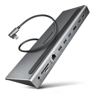 Axagon HMC-4KX3, USB 3.2 Gen 1 hub, porty 3x USB-A, DP, HDMI 4k/60Hz, RJ-45, čtečka karet, PD 100W, kabel USB-C 40cm Axagon HMC-4KX3, USB 3.2 Gen 1 hub, porty 3x USB-A, DP, HDMI 4k/60Hz, RJ-45, čtečka karet, PD 100W, kabel USB-C 40cm