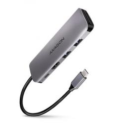 AXAGON HMC-5 SUPERSPEED USB-C combo 5in1 hub, stříbrná AXAGON HMC-5 SUPERSPEED USB-C combo 5in1 hub, stříbrná