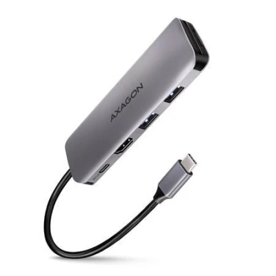 Axagon HMC-5 SUPERSPEED USB-C combo 5in1 hub, stříbrná Axagon HMC-5 SUPERSPEED USB-C combo 5in1 hub, stříbrná