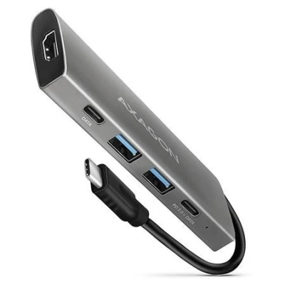 Axagon HMC-5G2, USB-C 3.2 Gen 2 10 Gb/s hub, porty HDMI 4K/60Hz + 2x USB-A + 2x USB-C, PD 1000W, kabel USB-C 13cm