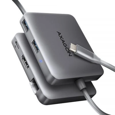 Axagon HMC-5HL USB 5Gbps hub, 2x USB-A, HDMI 4k/60Hz, RJ-45 GLAN, PD 100W, kabel USB-C 20cm
