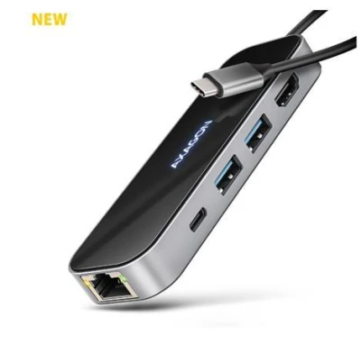 Axagon HMC-6GLN, USB 5Gbps hub, 2x USB-A, USB-C, HDMI 4k/60Hz, RJ-45 GLAN, PD 100W, kabel USB-C 20cm Axagon HMC-6GLN, USB 5Gbps hub, 2x USB-A, USB-C, HDMI 4k/60Hz, RJ-45 GLAN, PD 100W, kabel USB-C 20cm
