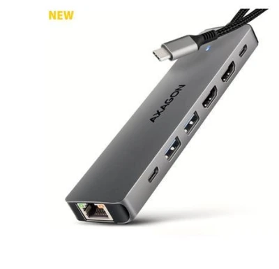Axagon HMC-7HX2, USB 5Gbps hub, 2x USB-A, USB-C, 2x HDMI 4k/60Hz, RJ-45 GLAN, PD 100W, kabel USB-C 15cm Axagon HMC-7HX2, USB 5Gbps hub, 2x USB-A, USB-C, 2x HDMI 4k/60Hz, RJ-45 GLAN, PD 100W, kabel USB-C 15cm