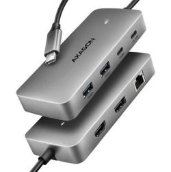 AXAGON HMC-CUB83X2, USB 10Gbps hub, 2x USB-A, USB-C, HDMI DP 4k/144Hz, RJ-45 GLAN, PD 100W, kabel USB-C 15cm AXAGON HMC-CUB83X2, USB 10Gbps hub, 2x USB-A, USB-C, HDMI DP 4k/144Hz, RJ-45 GLAN, PD 100W, kabel USB-C 15cm