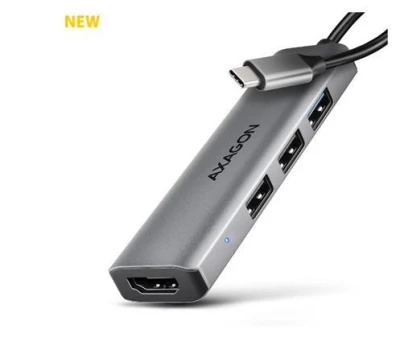 Axagon HMC-H3A, USB 5Gbps hub, 3x USB-A, HDMI 4k/30Hz, kabel USB-C 15cm