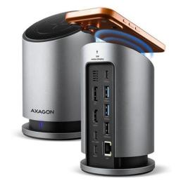 AXAGON HMC-WL9, USB 10Gbps hub s Qi, 3x USB-A, USB-C, HDMI DP 4k/60Hz, RJ-45 GLAN, PD 100W, kabel USB-C 60cm AXAGON HMC-WL9, USB 10Gbps hub s Qi, 3x USB-A, USB-C, HDMI DP 4k/60Hz, RJ-45 GLAN, PD 100W, kabel USB-C 60cm