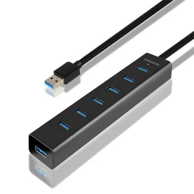 Axagon HUE-SA7BP, 7x USB3.0 ALU CHARGING hub vč. AC adapteru Axagon HUE-SA7BP, 7x USB3.0 ALU CHARGING hub vč. AC adapteru