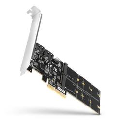AXAGON PCES-SA4M2, PCIe řadič - 2x interní SATA 6G port + 2x SATA M.2 slot, ASM1164, SP LP