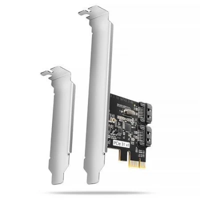 Axagon PCES-SJ2 Dvoukanálový SATA III PCI-Express řadič se dvěma interními SATA porty. Standard Low profile
