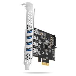 AXAGON PCEU-43RS, PCIe řadič, 4x USB 3.2 Gen 1 port, 5 Gbps, napájení z PCIe nebo SATA, SP LP AXAGON PCEU-43RS, PCIe řadič, 4x USB 3.2 Gen 1 port, 5 Gbps, napájení z PCIe nebo SATA, SP LP
