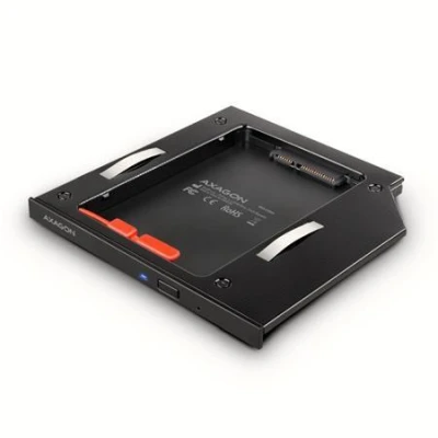 Axagon RSS-CD09 ODD, Rámeček do slotu optické mechaniky pro 2.5" SSD/HDD, LED, 9.5 mm, hliníkový