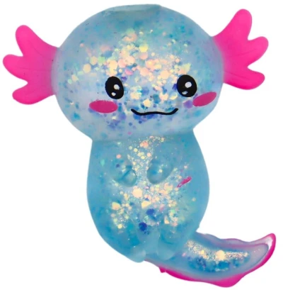 Axolotl strečový zvířátko antistresové mačkací třpytivé 4 barvy