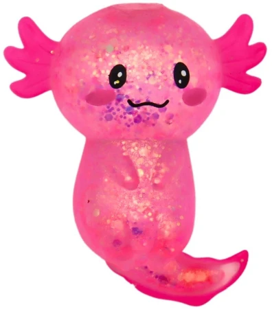 Axolotl strečový zvířátko antistresové mačkací třpytivé 4 barvy