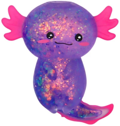 Axolotl strečový zvířátko antistresové mačkací třpytivé 4 barvy