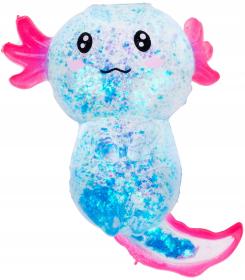 Axolotl zvířátko antistresové gelové mačkací se třpytkami 4 barvy
