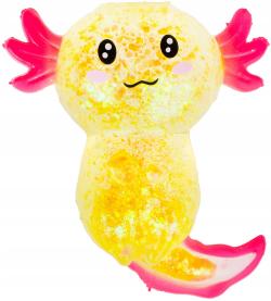 Axolotl zvířátko antistresové gelové mačkací se třpytkami 4 barvy