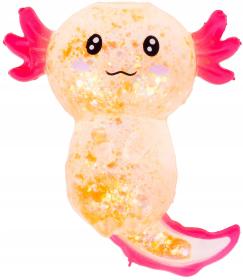 Axolotl zvířátko antistresové gelové mačkací se třpytkami 4 barvy