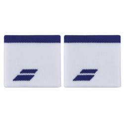 Babolat Logo Wristband 2024 potítka bílá-modrá POUZE 1 pár (VÝPRODEJ)
