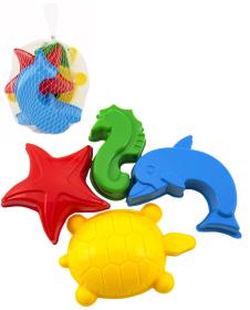 Bábovky na písek baby formičky mořská zvířátka set 4ks mix barev plast Bábovky na písek baby formičky mořská zvířátka set 4ks mix barev plast