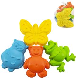 Bábovky na písek baby formičky zvířátka set 4ks mix barev plast Bábovky na písek baby formičky zvířátka set 4ks mix barev plast