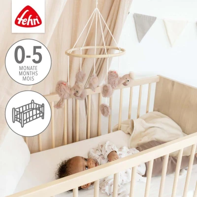 Baby Fehn Dřevěný kolotoč plameňák Pink