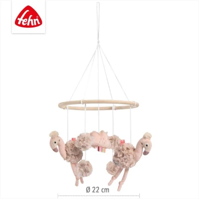 Baby Fehn Dřevěný kolotoč plameňák Pink