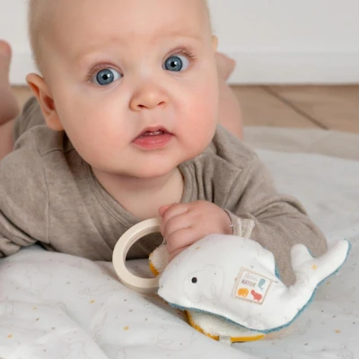 Baby Fehn Hračka malý hroch a velryba FehnNatur