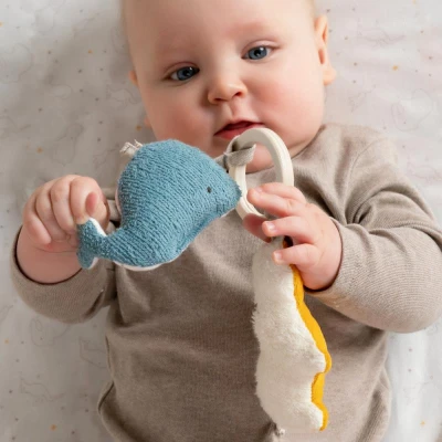 Baby Fehn Hračka malý hroch a velryba FehnNatur