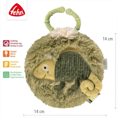 Baby Fehn Plyšová knížka chameleon Crazy