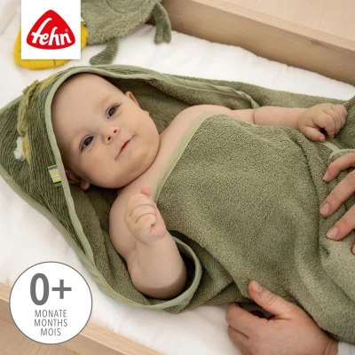 Baby Fehn Ručník s kapucí chameleon Crazy khaki