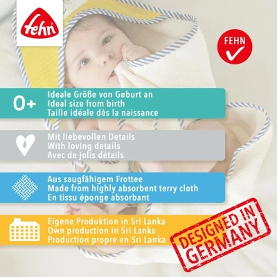 Baby Fehn Ručník s kapucí chameleon Crazy khaki