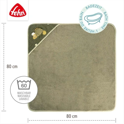 Baby Fehn Ručník s kapucí chameleon Crazy khaki