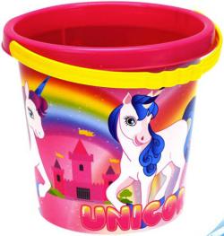 Baby kbelík na písek jednorožec 17cm holčičí růžový s obrázkem Unicorn Baby kbelík na písek jednorožec 17cm holčičí růžový s obrázkem Unicorn