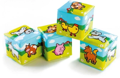 Baby kostky kousací soft měkké moje první zvířátka set 4ks pro miminko