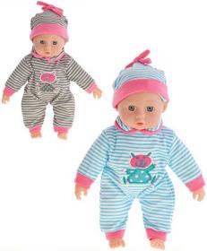 Baby miminko panenka 26cm pruhovaný obleček měkké tělíčko 2 barvy Baby miminko panenka 26cm pruhovaný obleček měkké tělíčko 2 barvy