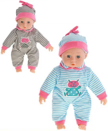 Baby miminko panenka 26cm pruhovaný obleček měkké tělíčko 2 barvy Baby miminko panenka 26cm pruhovaný obleček měkké tělíčko 2 barvy