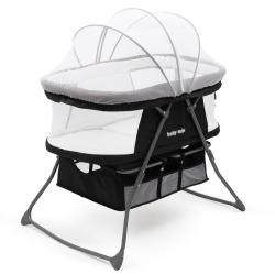 Baby Mix Skládací postýlka kolébka DreamyNest černá Baby Mix Skládací postýlka kolébka DreamyNest černá