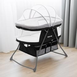 Baby Mix Skládací postýlka kolébka DreamyNest černá