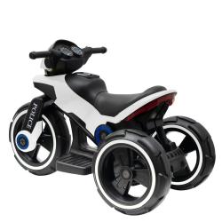 BABY MIX Dětská elektrická motorka POLICE bílá