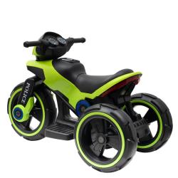 BABY MIX Dětská elektrická motorka POLICE zelená