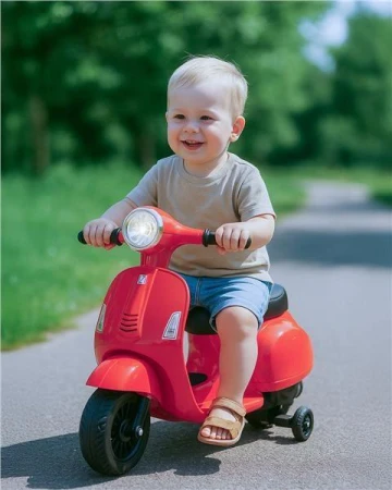 BABY MIX Detská elektrická motorka Vespa červená