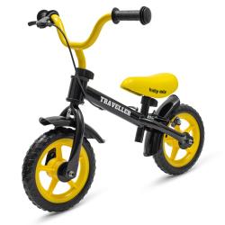 Baby Mix Detské balančné kolo s brzdou Traveller čierne