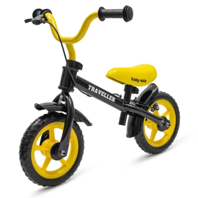 Baby Mix Dětské balanční kolo s brzdou Traveller černé Baby Mix Dětské balanční kolo s brzdou Traveller černé