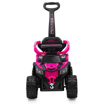 Baby Mix Detské elektrické odrážadlo Ruggy s vodidlom ružové