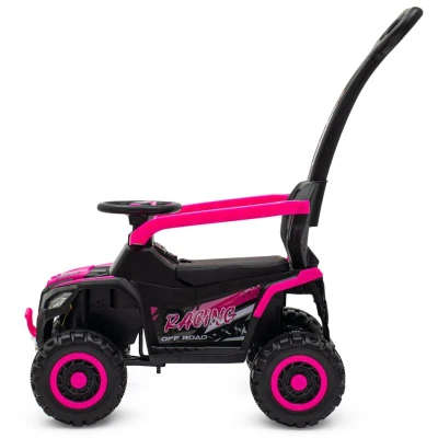 Baby Mix Detské elektrické odrážadlo Ruggy s vodidlom ružové
