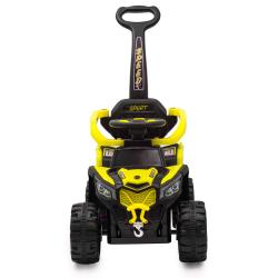 Baby Mix Dětské elektrické odrážedlo Ruggy s vodící tyčí žluté