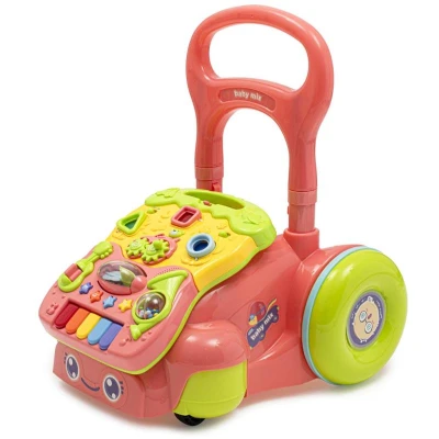 BABY MIX Dětské hrající chodítko růžové